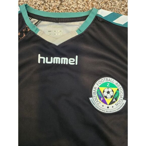 Hummel Zanzibar Jersey Men M Leopard Print Football Shirt Rare Streetwear Africa - Picture 2 of 8